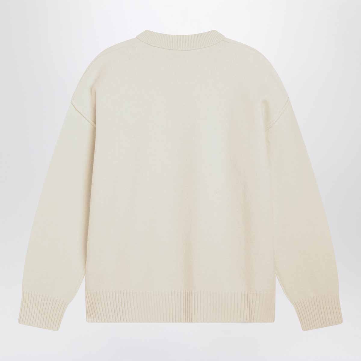 Ami Alexandre Mattiussi Ami Paris Ami De Coeur Crewneck Knitted Jumper In Neutral