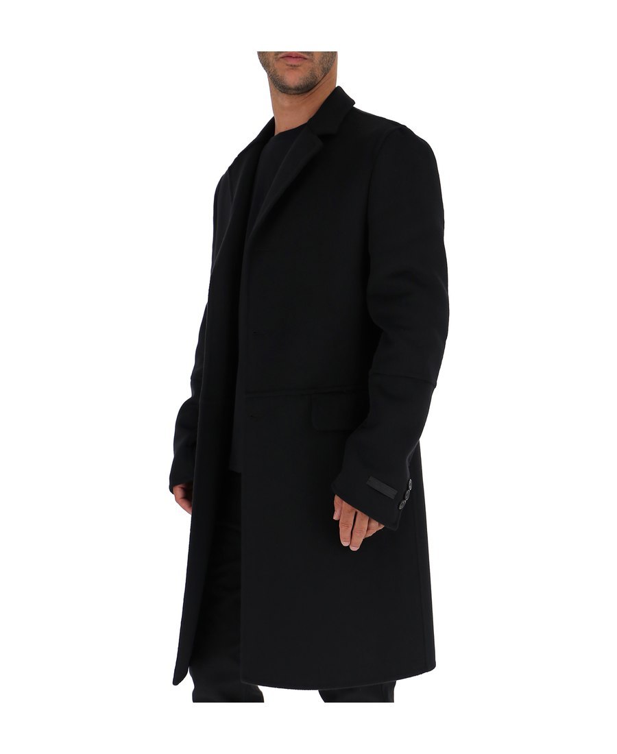 Prada Wool And Angora Coat In Black