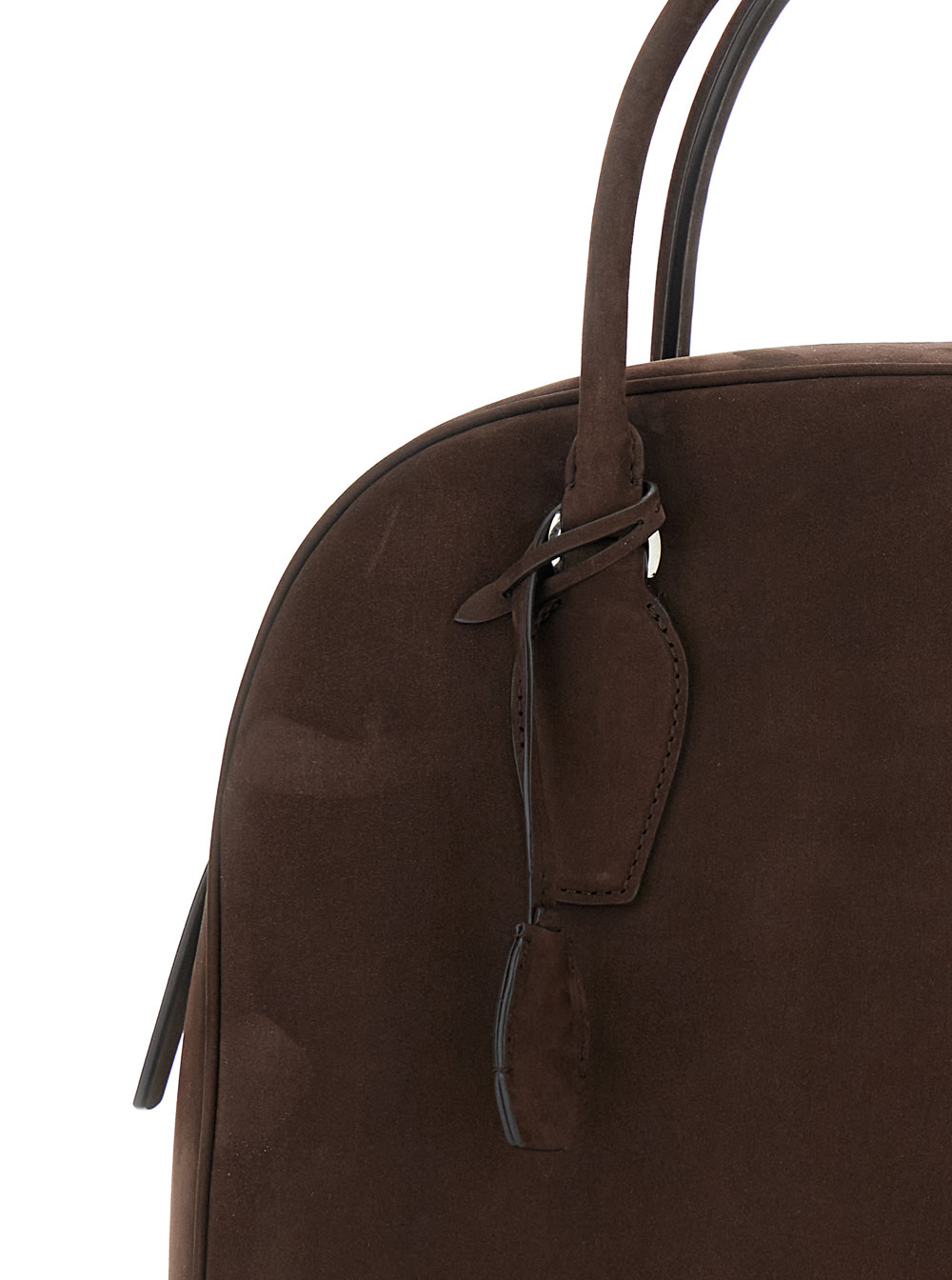 The Row Suede India 12 Handbag With Metal Lock In Black