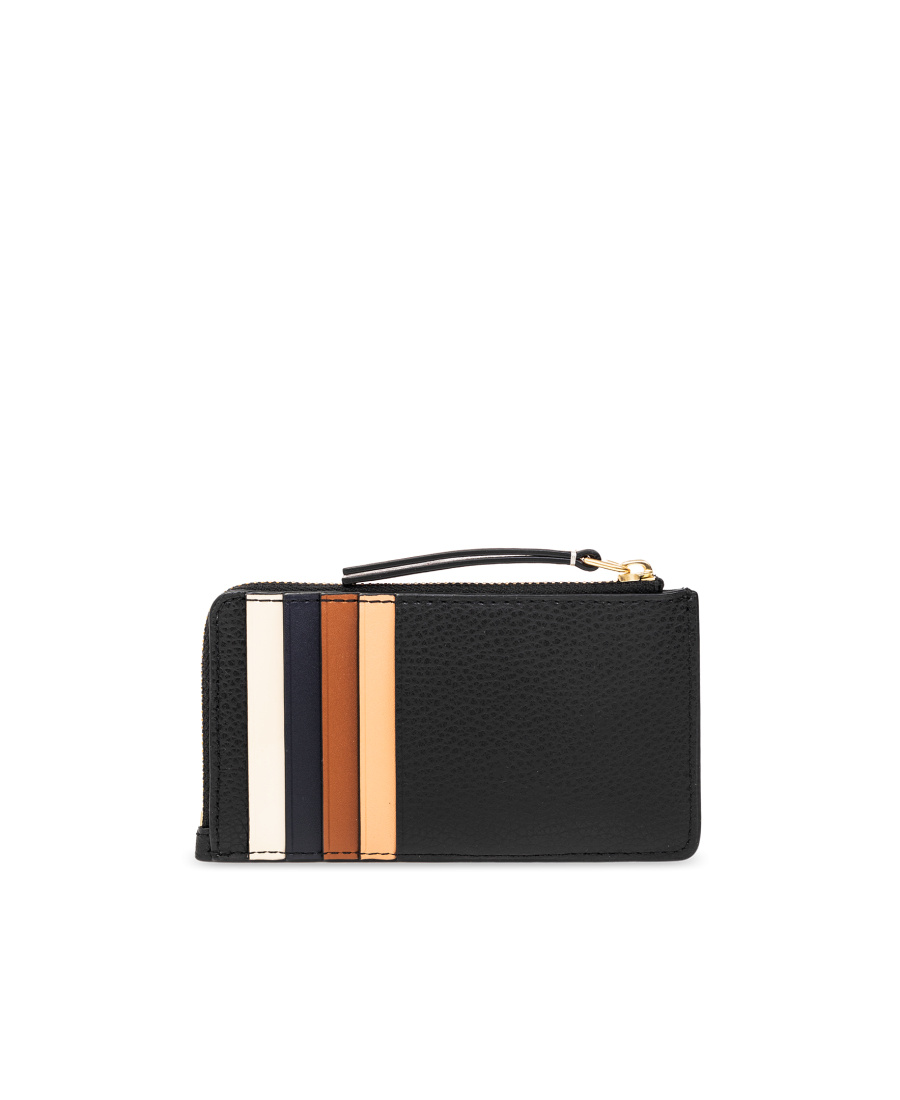 Shop Tory Burch Robinson Colour-block Zip-fastening Wallet In Black