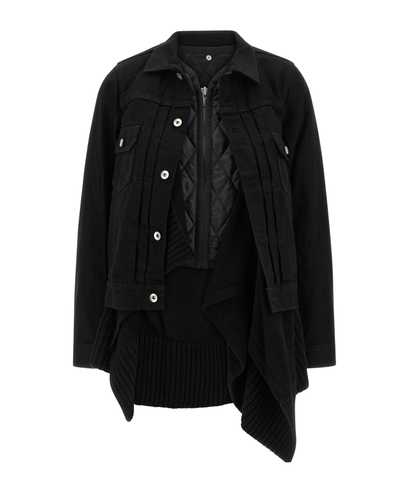 Sacai Long Sleeve Casual Jacket In Black