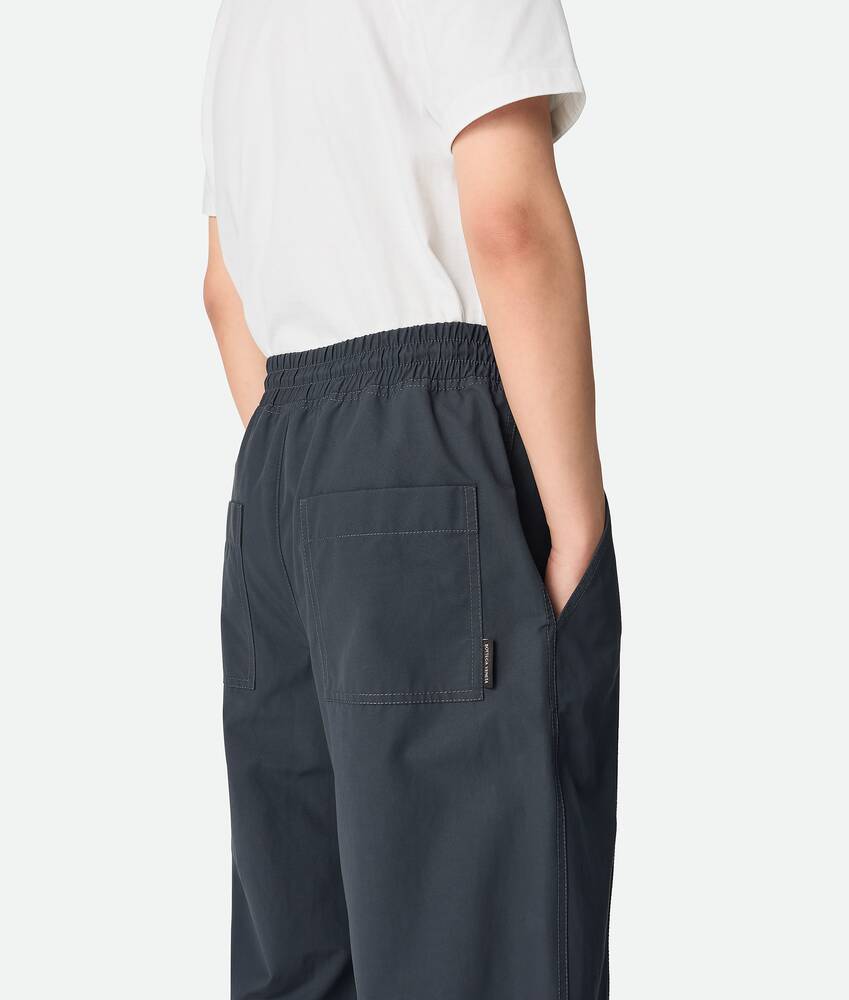 Bottega Veneta Coated Cotton Trousers With Resin Finish In Vulcano