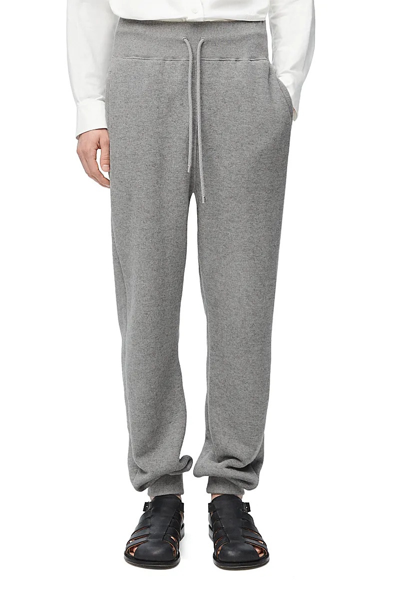 Loewe Cotton-cashmere Sweatpants In Gray