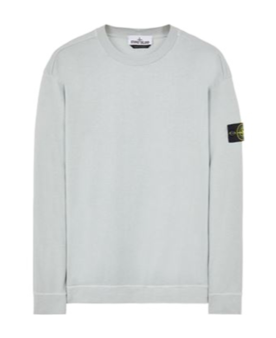 Stone Island Round-necked Logo Sweater In Gray