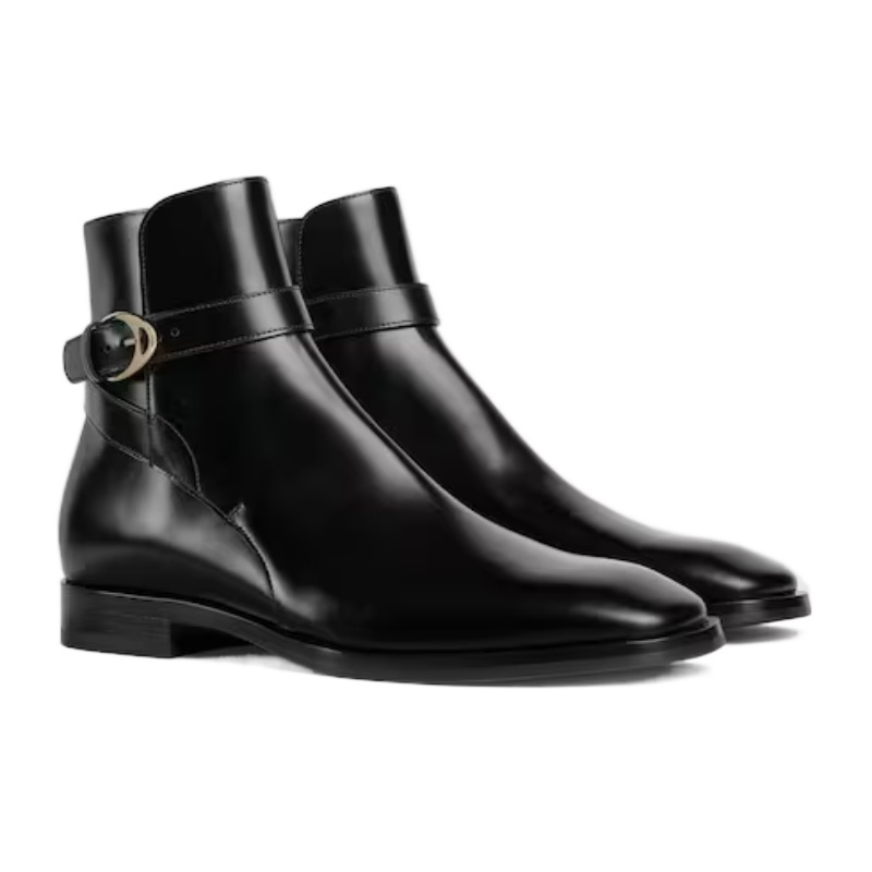 Gucci Men's Boot With Buckle In Black