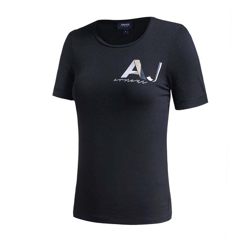 Shop Armani Jeans Logo T-shirt In Black