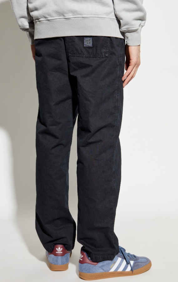 Stone Island Belt-loop Casual Pants In Blue