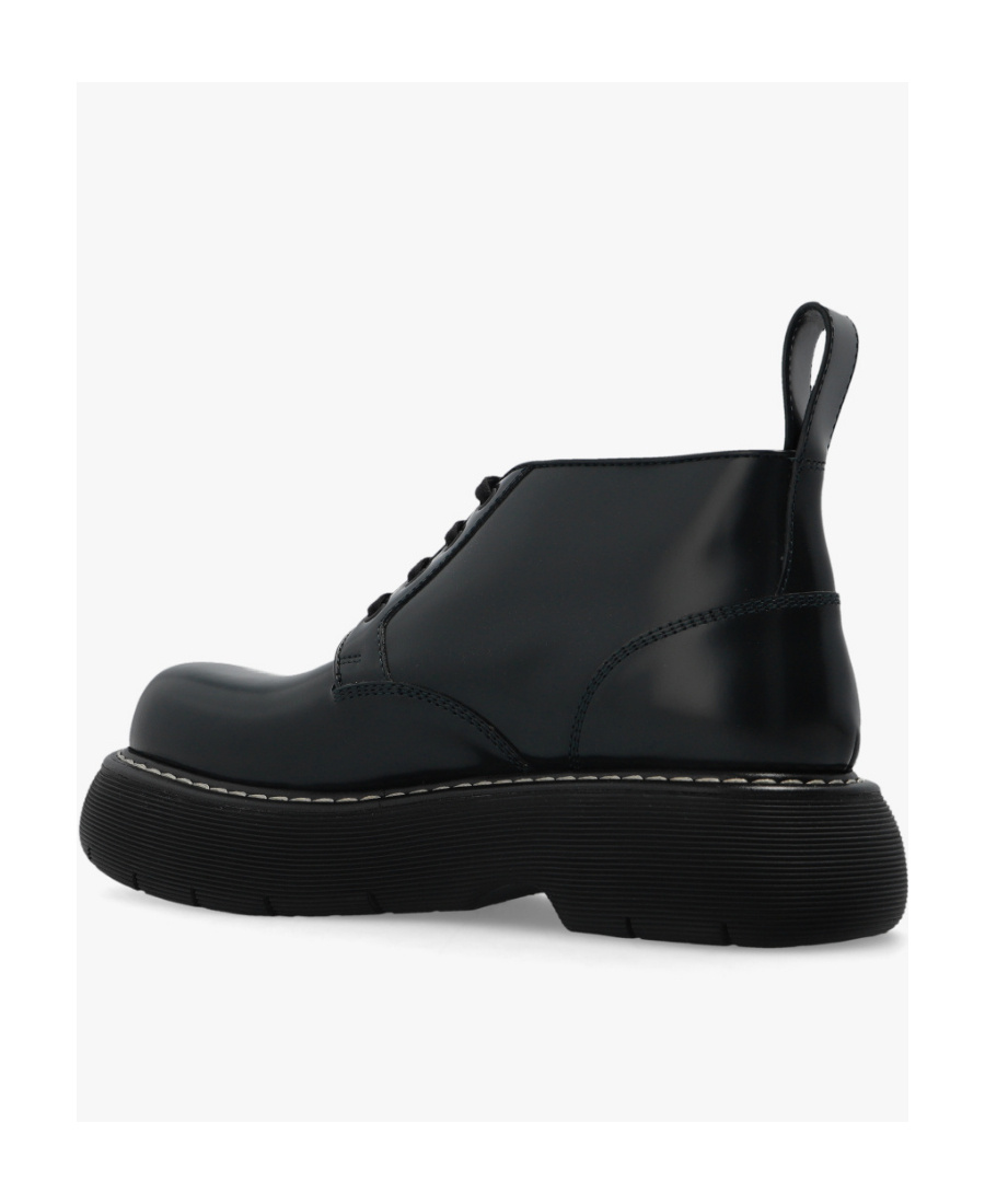 Bottega Veneta Khaki Swell Lace-up Boots In Black