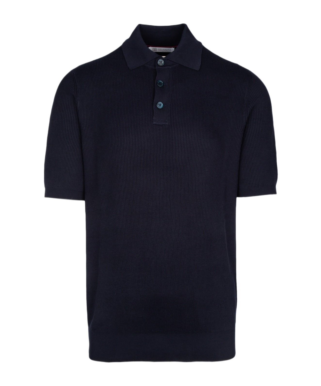 Brunello Cucinelli Short Sleeves Polo Collar Ribbed Cuffs In Black