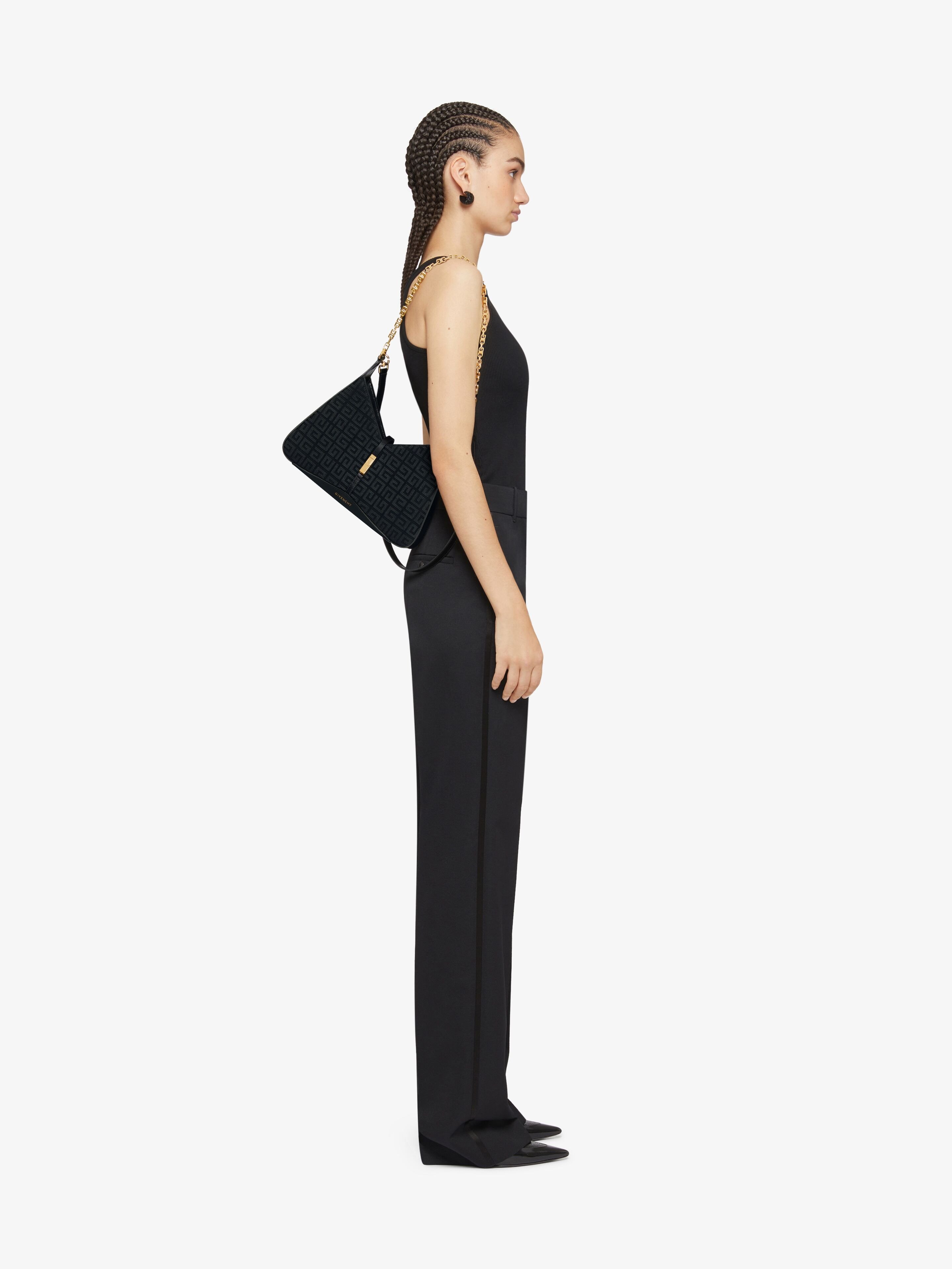 Givenchy 4g Jacquard Shoulder Bag In Black