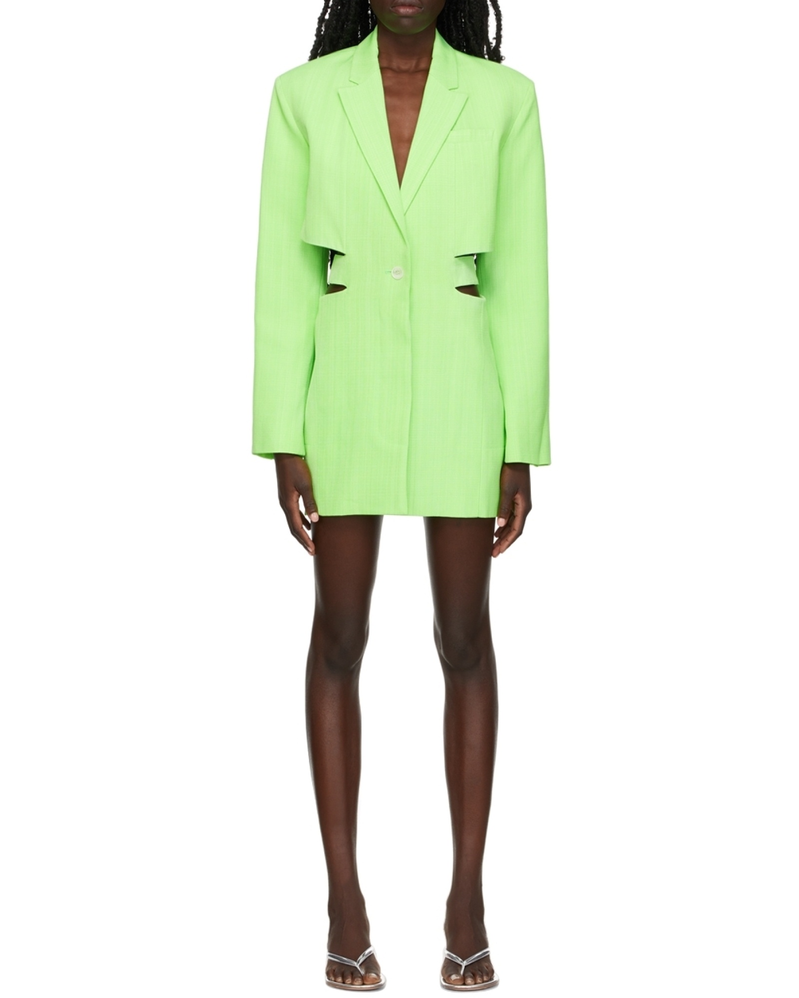 Jacquemus Bari Cut-out Tailored Dress In Green