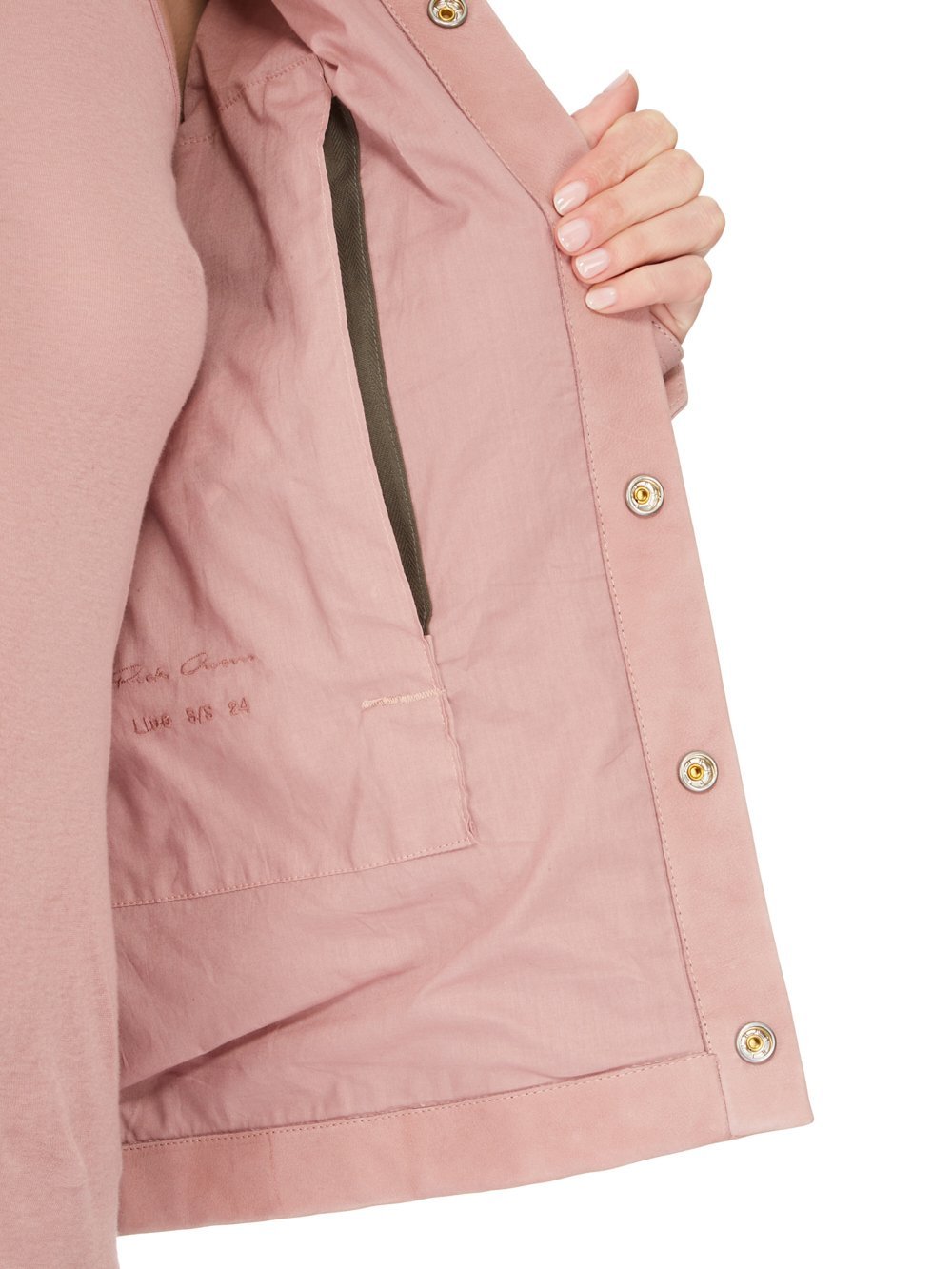 Rick Owens Alice Strobe Leather Shirt In Pink