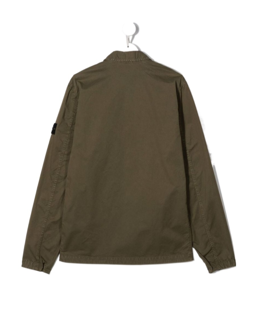 Stone Island Logo-patch Sleeve Jacket In Brown