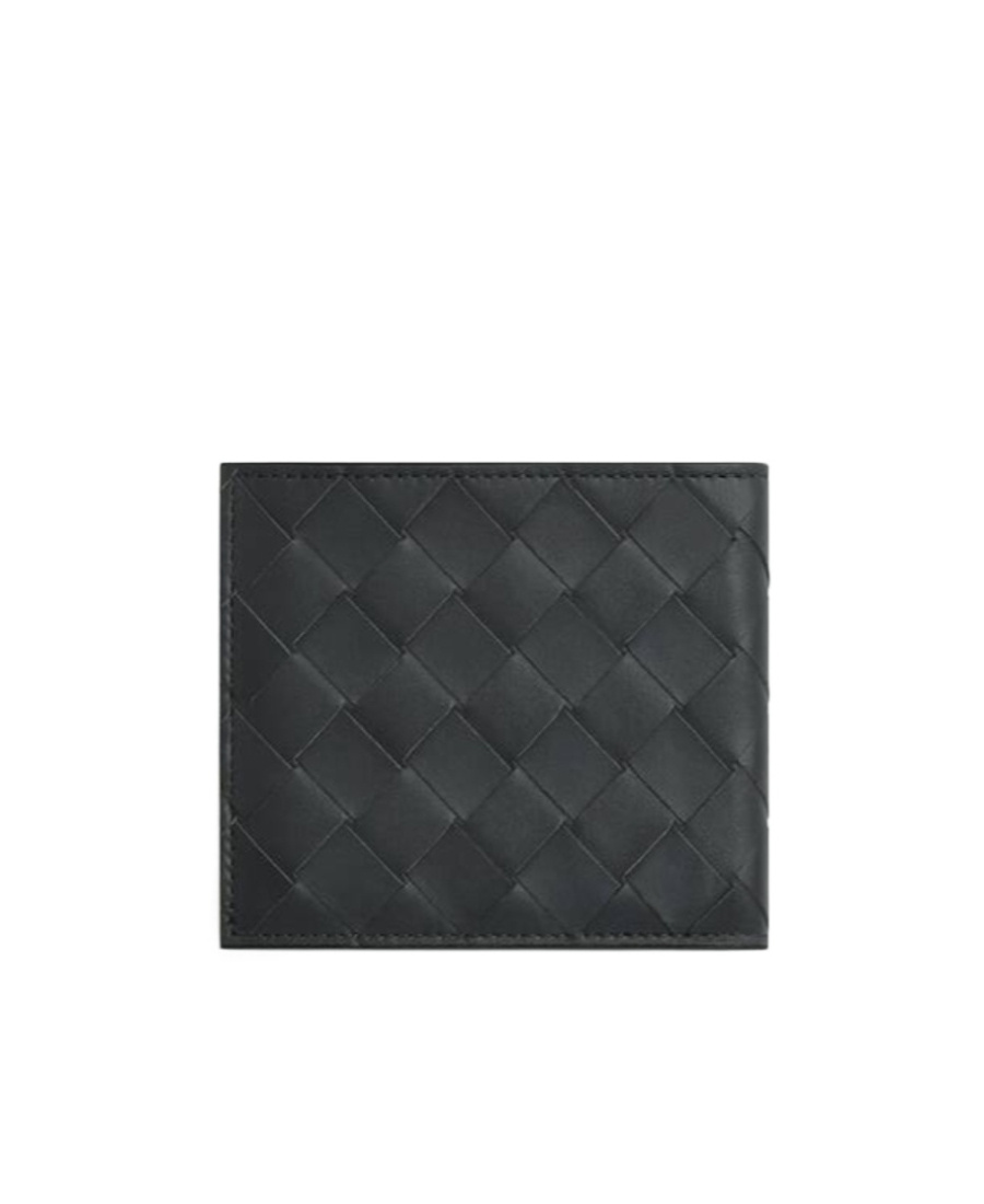 Bottega Veneta Intrecciato Slim Bi-fold Wallet In Gray