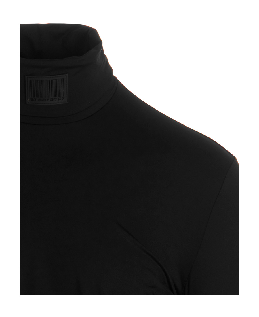 Vtmnts Logo-patch Roll-neck Jumper In Black