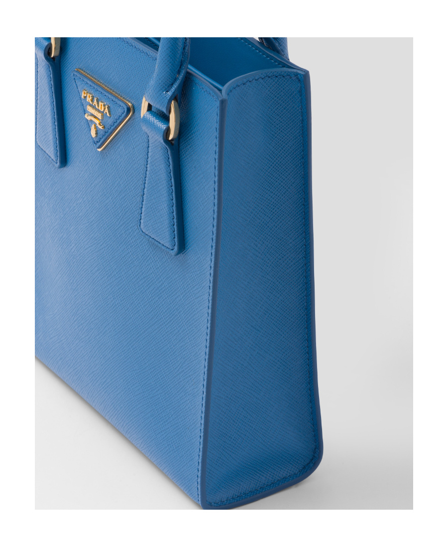 Shop Prada Saffiano Leather Handbag In Blue