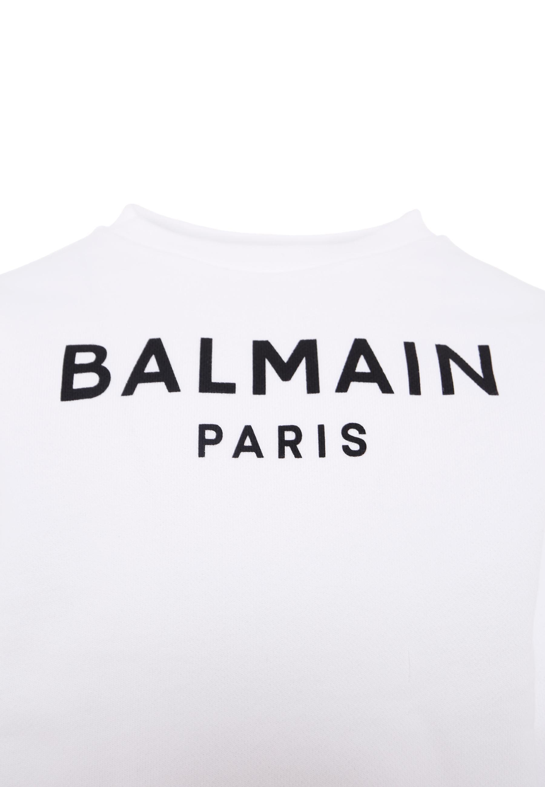 Balmain Logo-print Cotton Sweatshirt In Black