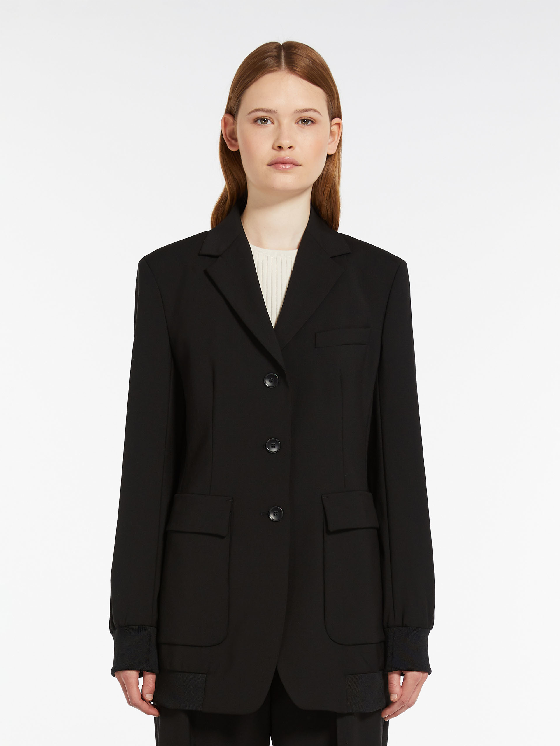 Weekend Max Mara Single-breasted Wool Casual Jacket In Black