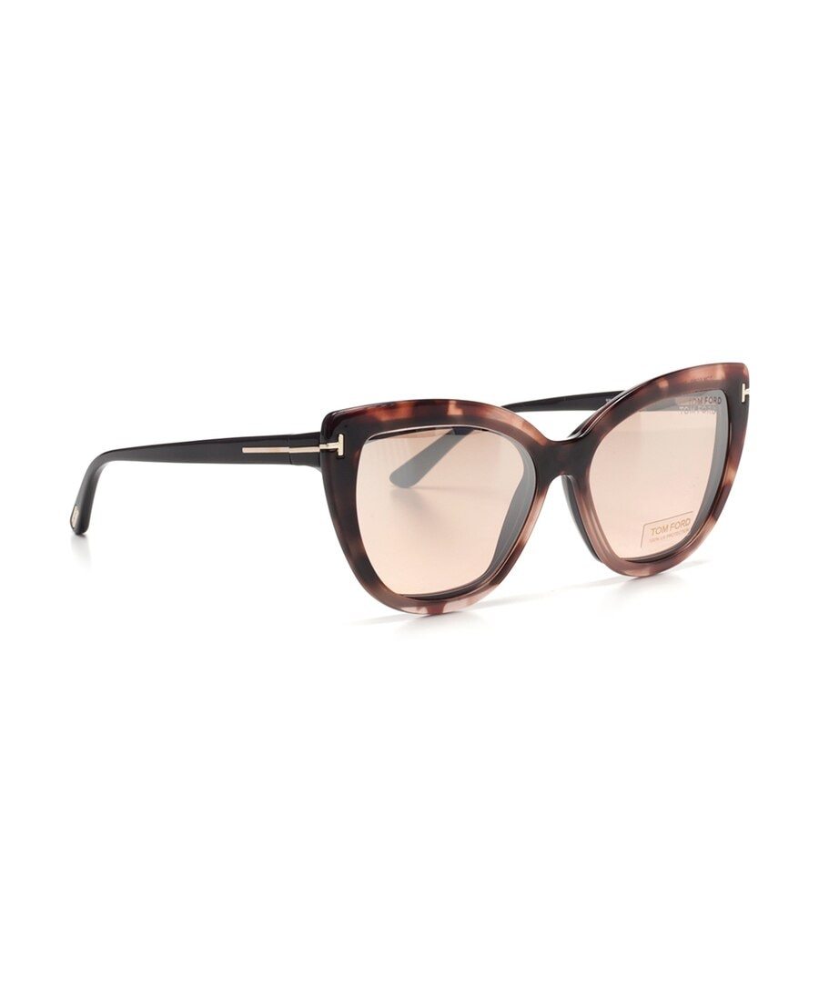 Tom Ford Eyewear Double Clip On Butterfly Frame Glasses In Black
