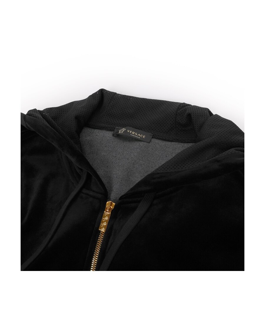Versace Greco Velvet Casual Jacket In Black