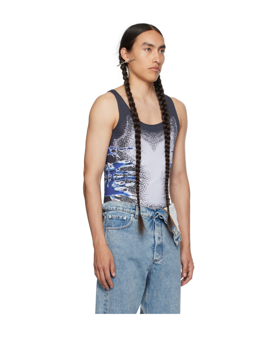 Y/project Plain Knitted Round Collar Vest In Multicolor
