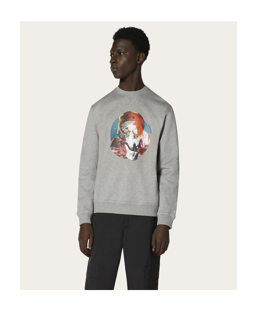 Valentino Printed Pattern Sweater In Gray