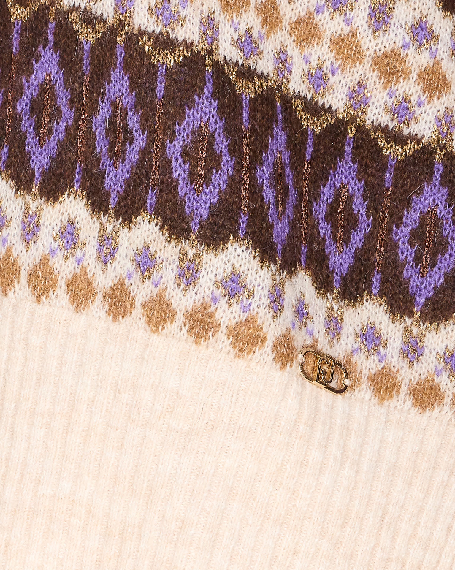 Liu •jo Turtleneck Knitwear Patterned Design In Brown