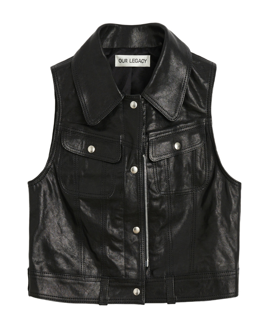 Our Legacy Doll Leather Vest In Black