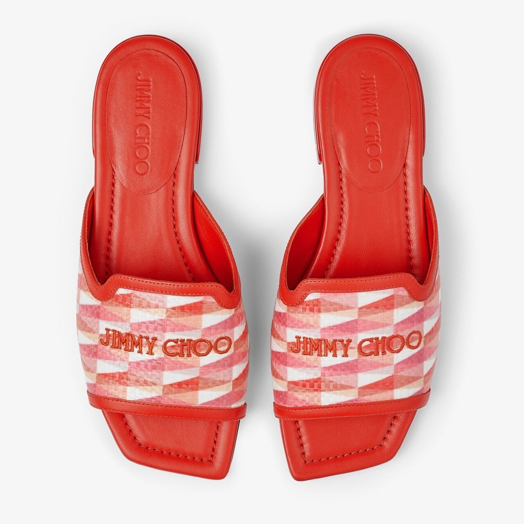 Jimmy Choo Nako Logo Flat Slide Sandals