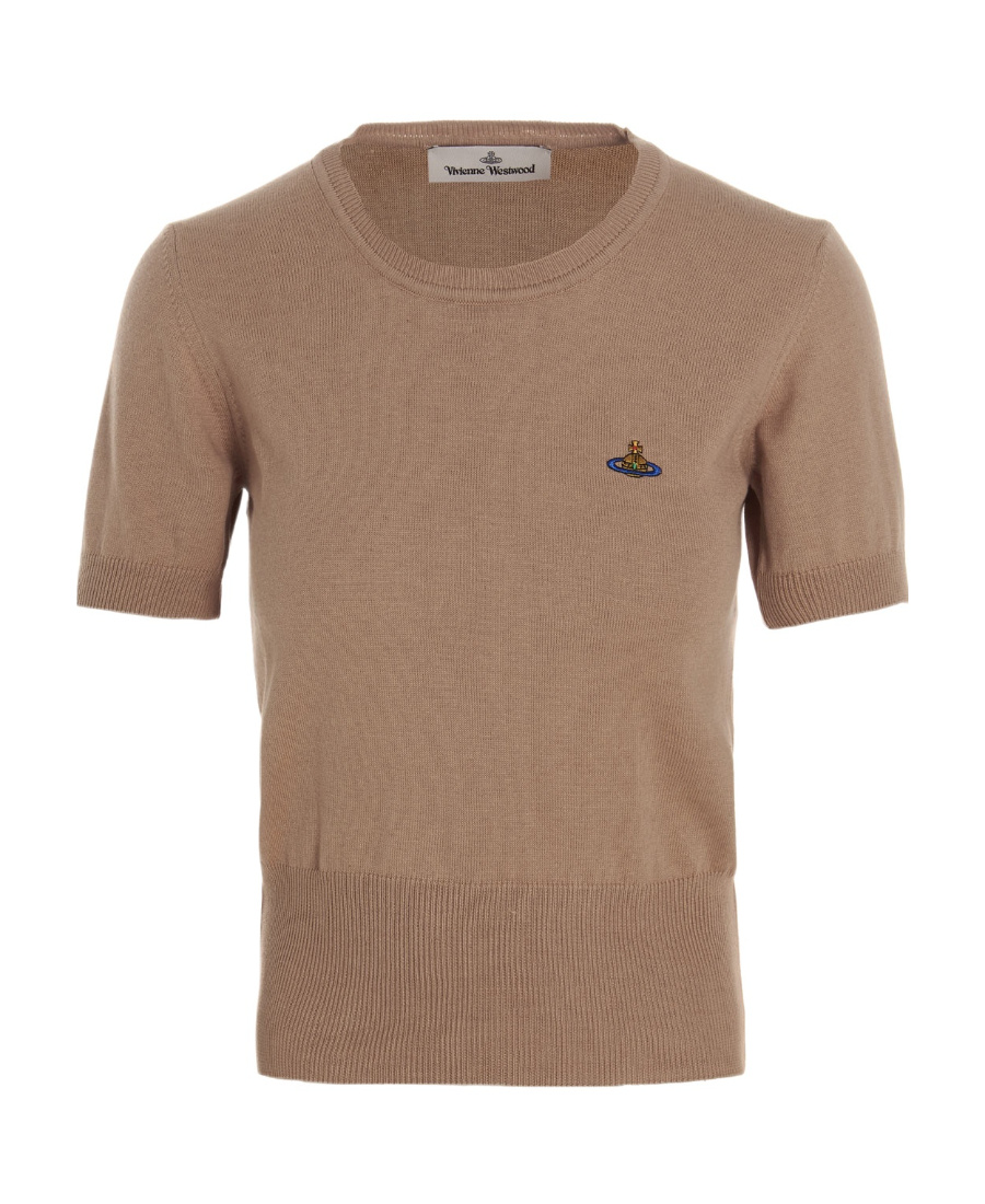 Vivienne Westwood Orb-embroidered Knitted Top In Brown
