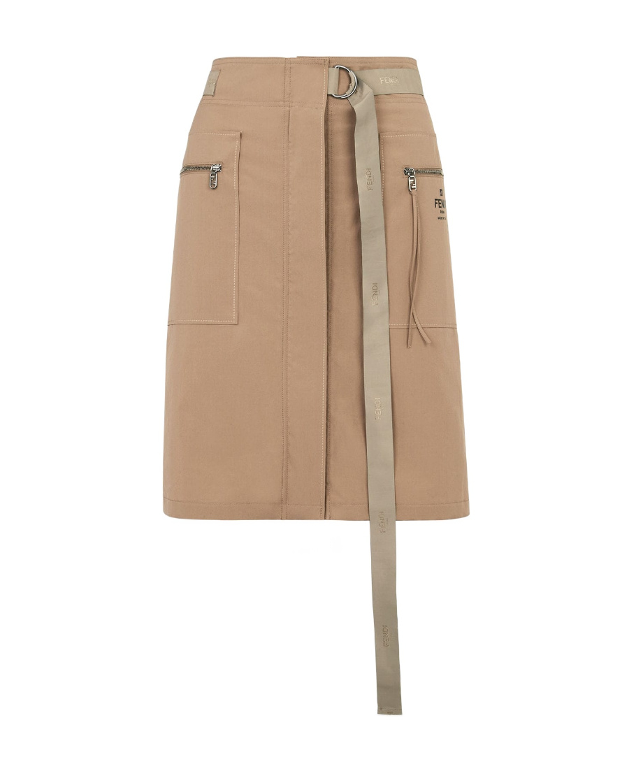 Fendi Brown Cotton Skirt In Brown