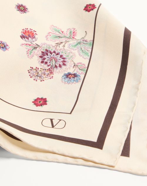 Valentino Garavani Silk Printed Bandana In Nude