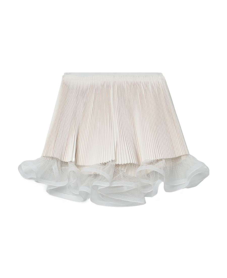 Givenchy Pleated Shorts With Lotus Leaf Edges In White