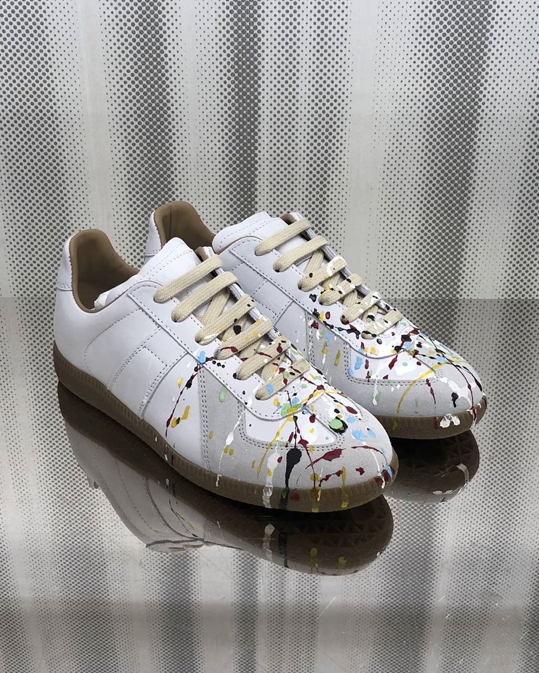 Maison Margiela Replica Paint Splatter-effect Low-top Sneakers In White