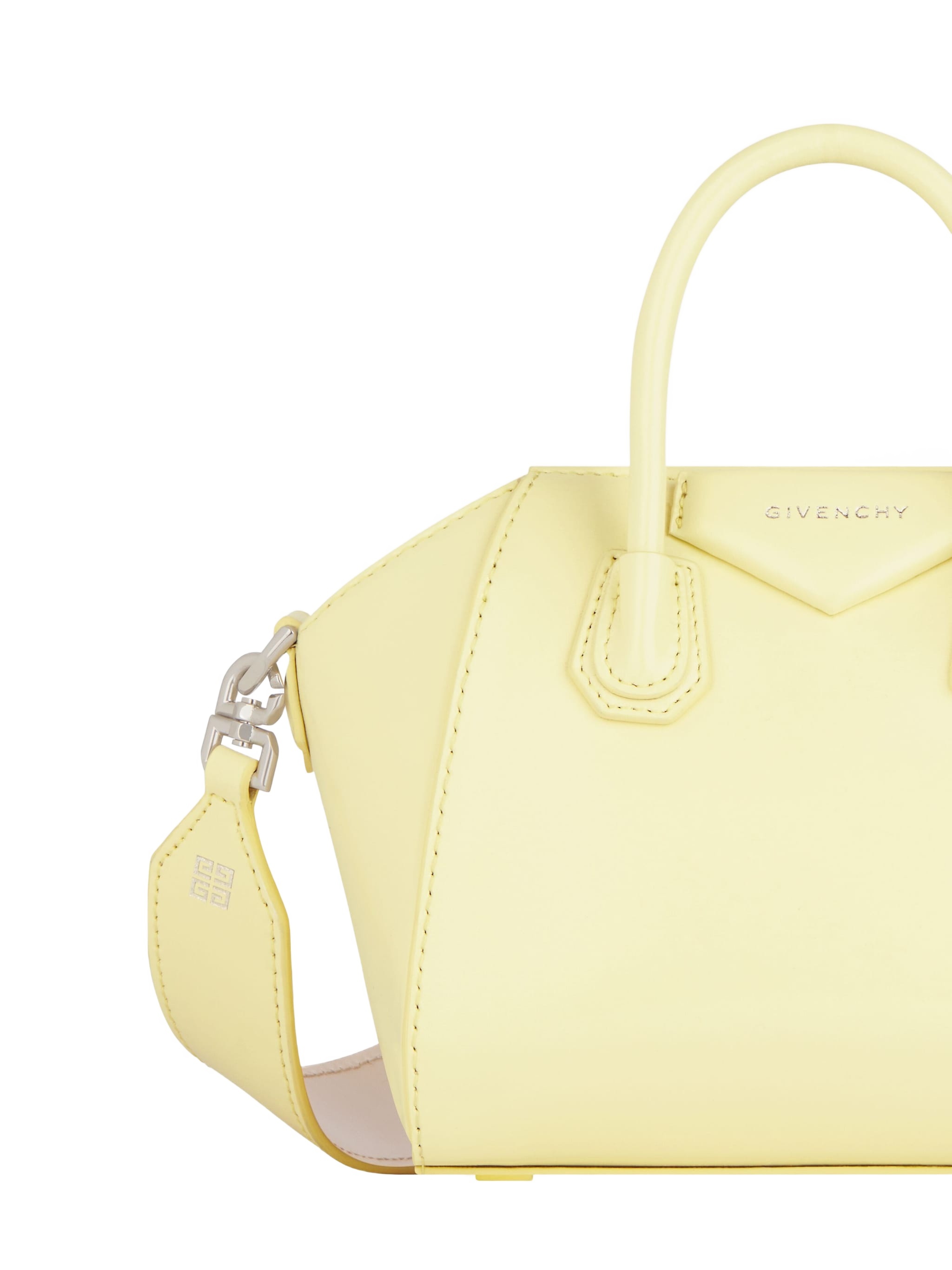 Givenchy Antigona Toy Bag In Soft Yellow And Natural Beige Box Leather In Nude