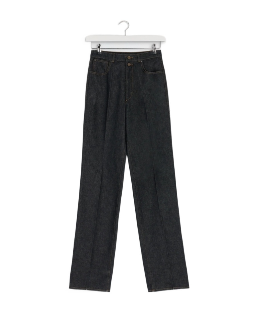 Lemaire High Waisted Straight Pants In Black