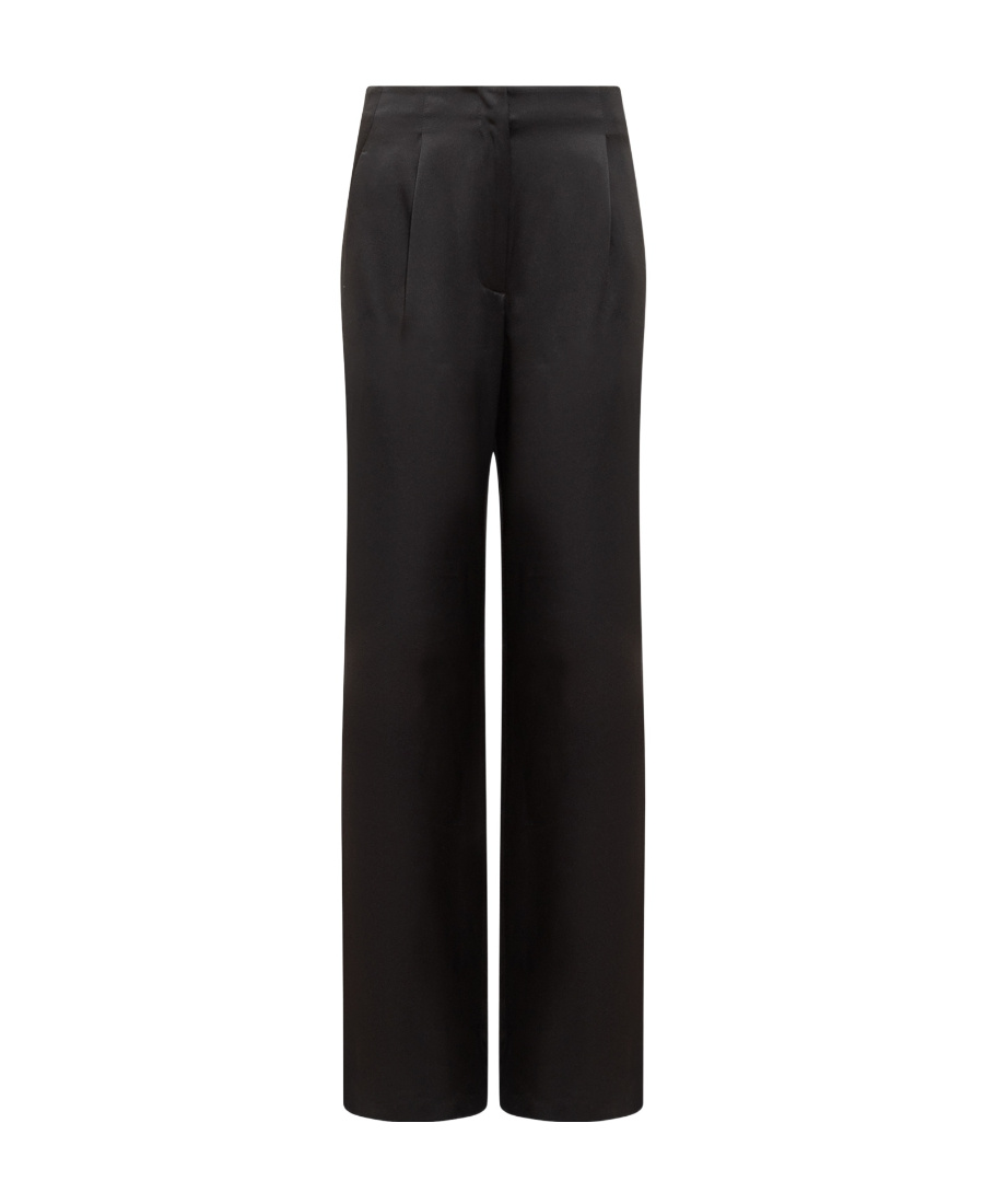 Msgm High-waist Straight-leg Trousers In Black