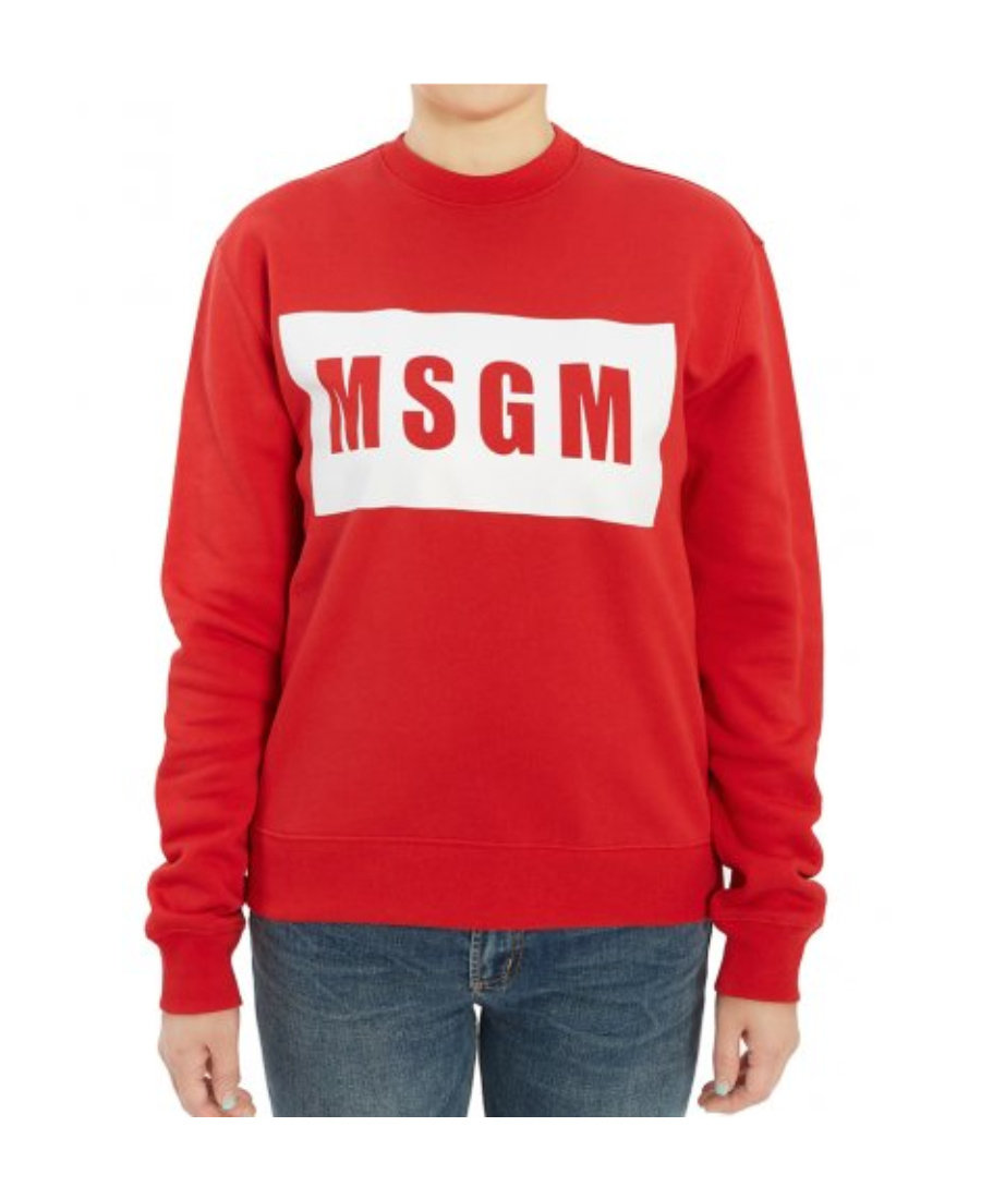 Msgm Logo Details Sweater In Red