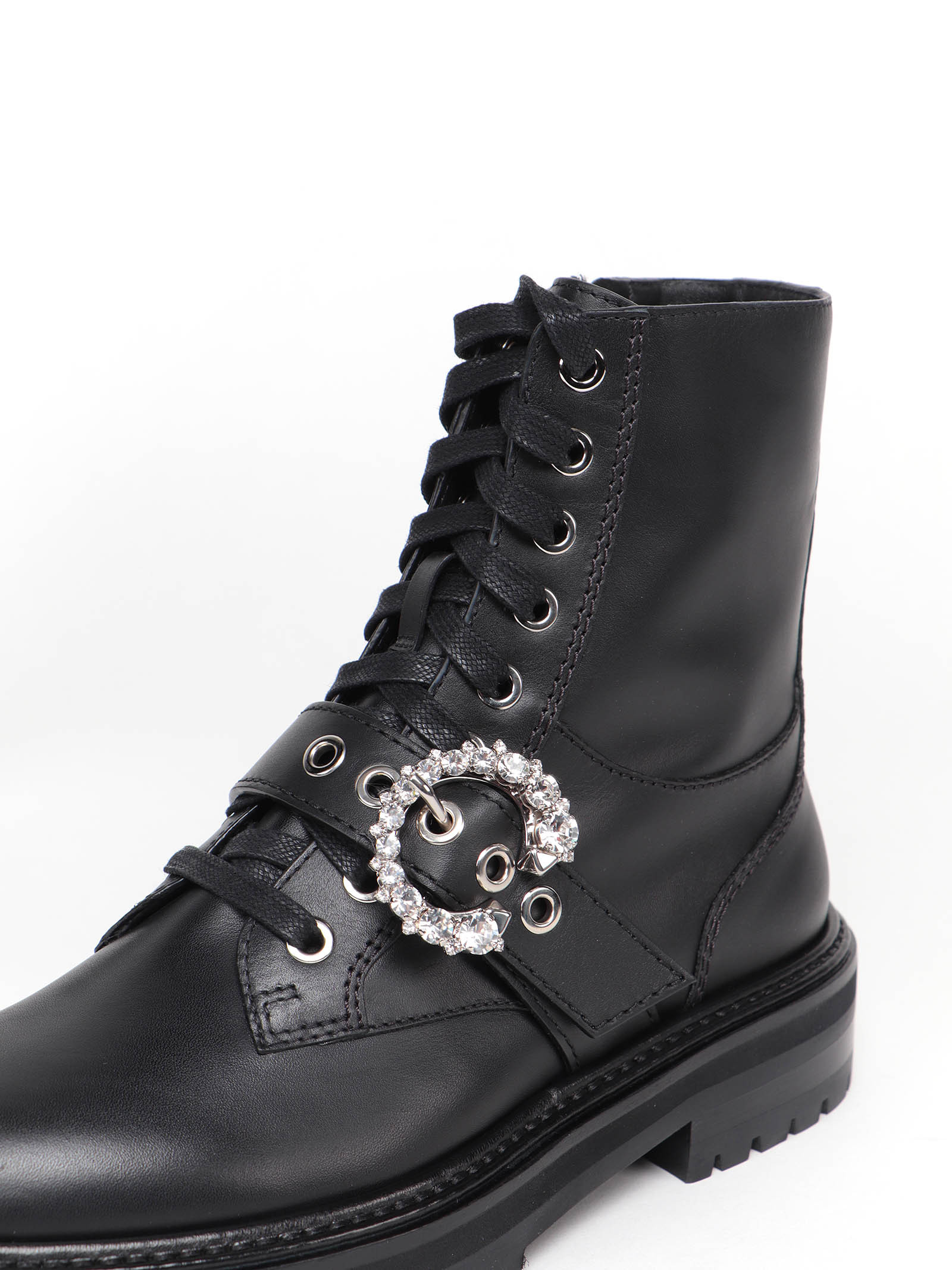 Jimmy Choo Cora Buckle Detail Ankle Boots In Black