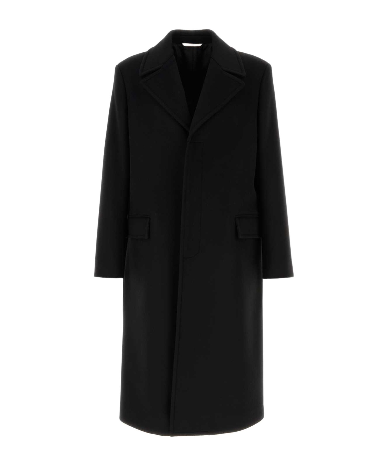 Valentino Garavani Wool Blend Coat In Black