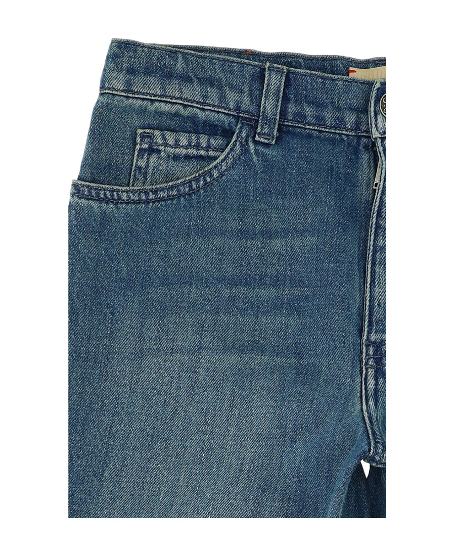 GUCCI GUCCI KIDS LOGO PATCH STRAIGHT LEG JEANS