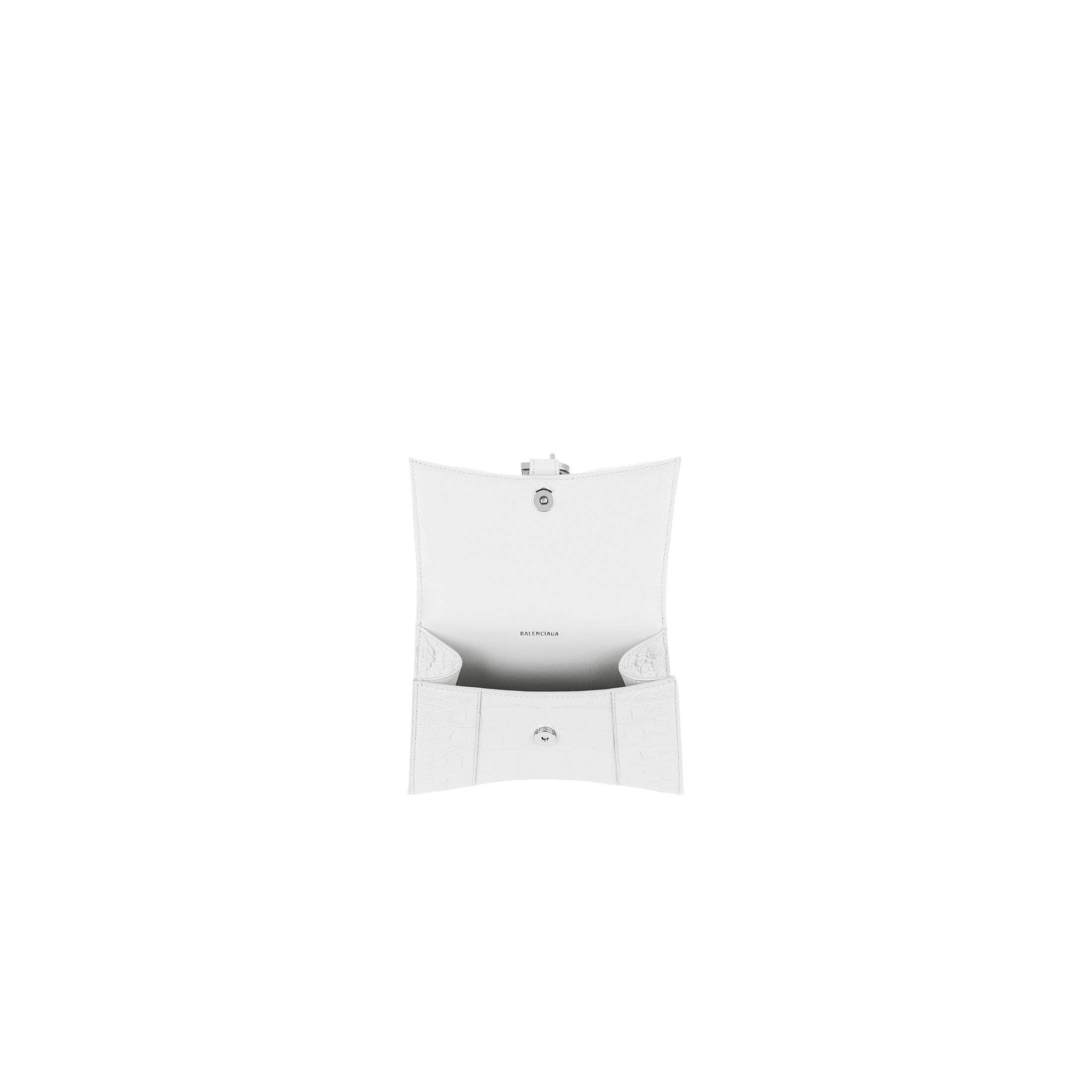 Balenciaga Borsetta Hourglass Xs Con Lavorazione Coccodrillo Da Donna In Bianco In White