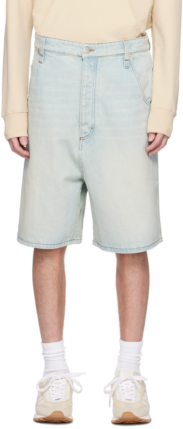 Ami Alexandre Mattiussi Alex Fit Denim Shorts In Gray
