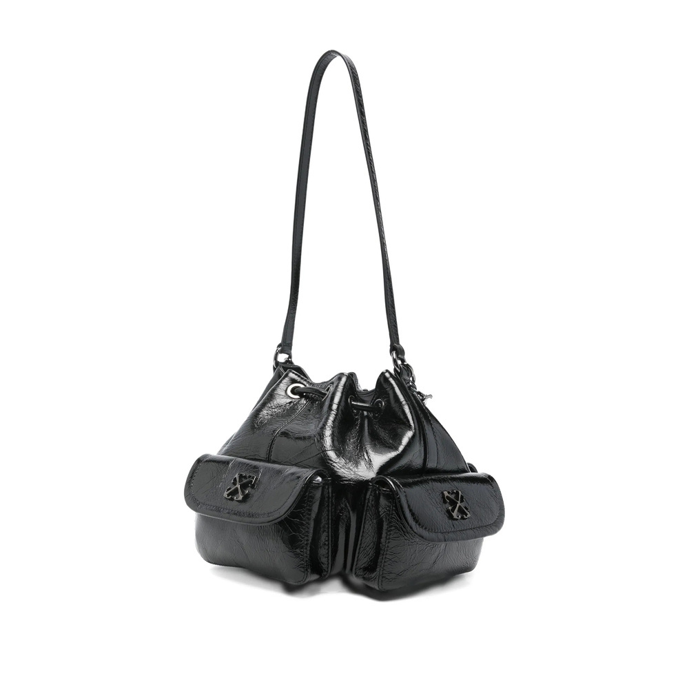 Off-white Dumbo Drawstring Bucket Bag In Black