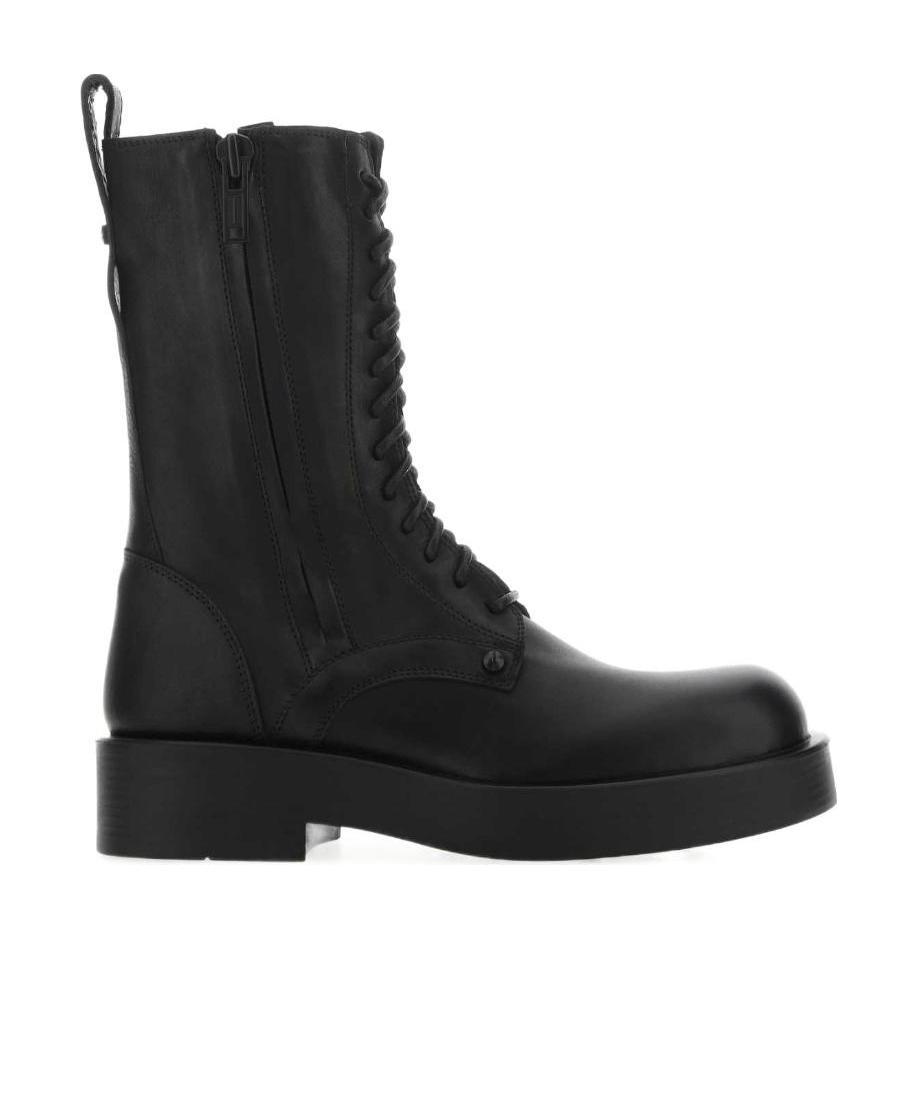 Shop Ann Demeulemeester 40mm Lace-up Leather Boots In Black