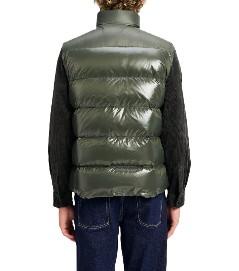 Pyrenex High Collar Sleeveless Puffer Jacket In Green