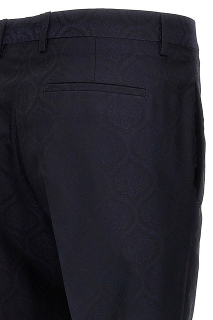 Etro Blue Slim Flat Front Pants In Black