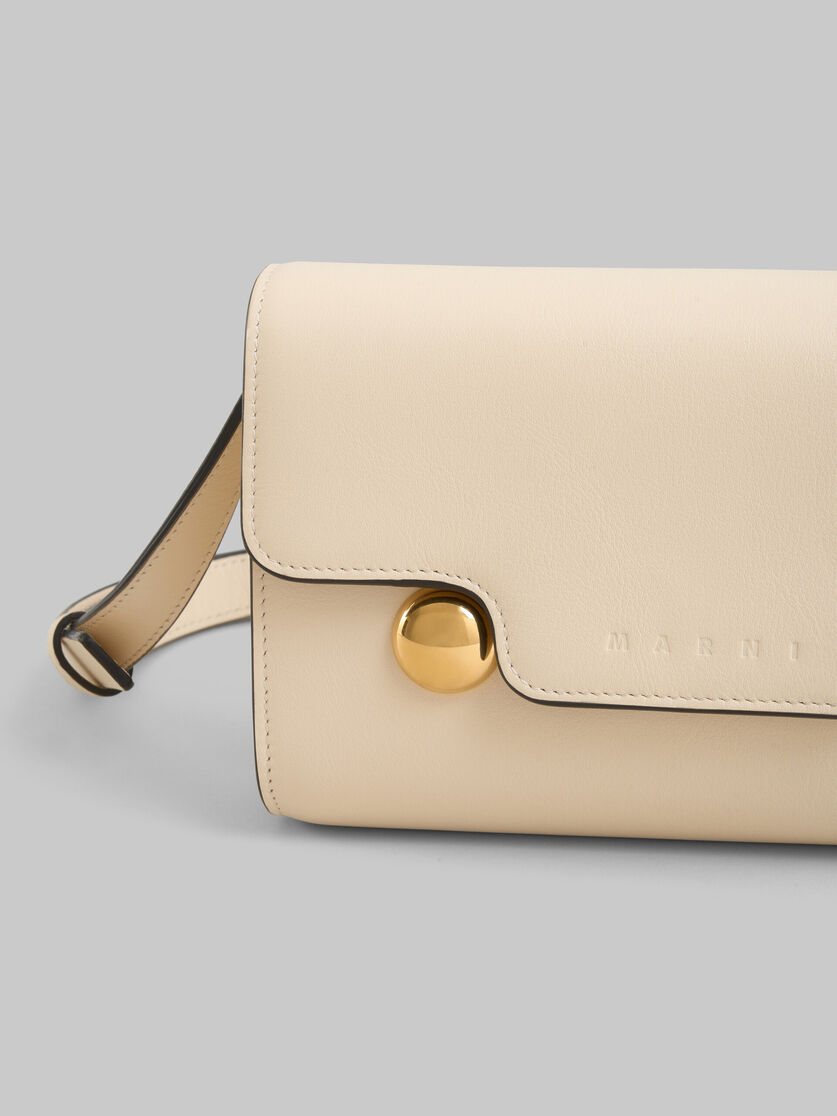 MARNI WHITE LEATHER TRUNKAROO CLUTCH