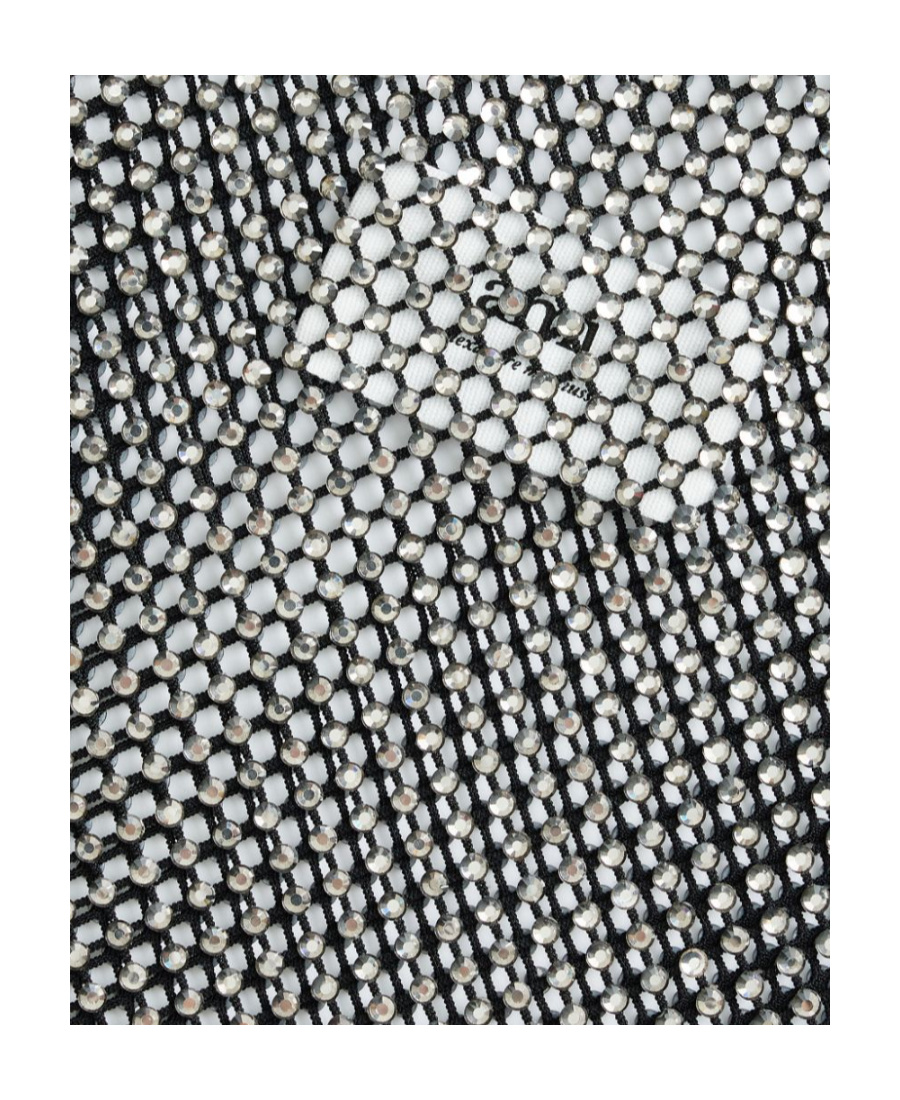 Ami Alexandre Mattiussi Embellished Mesh Halterneck Top In Gray