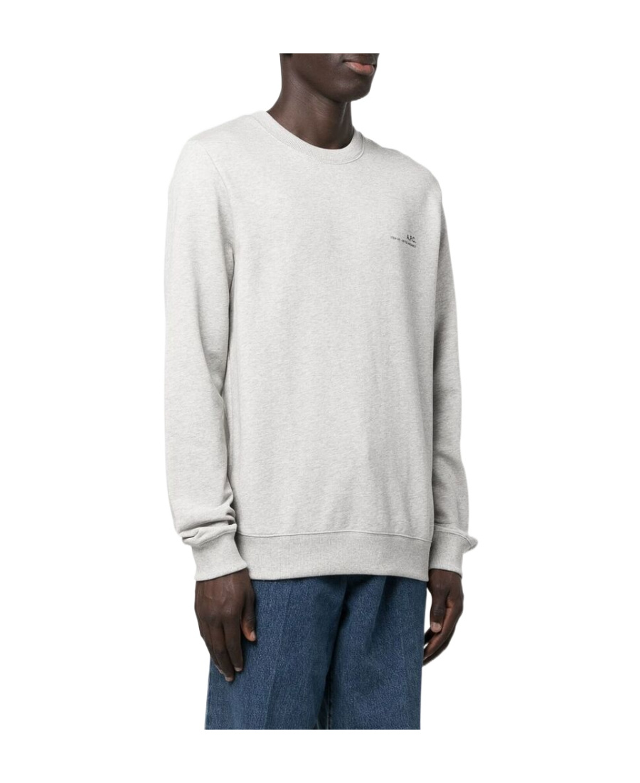Apc Item Logo-print Cotton-jersey Sweatshirt In White